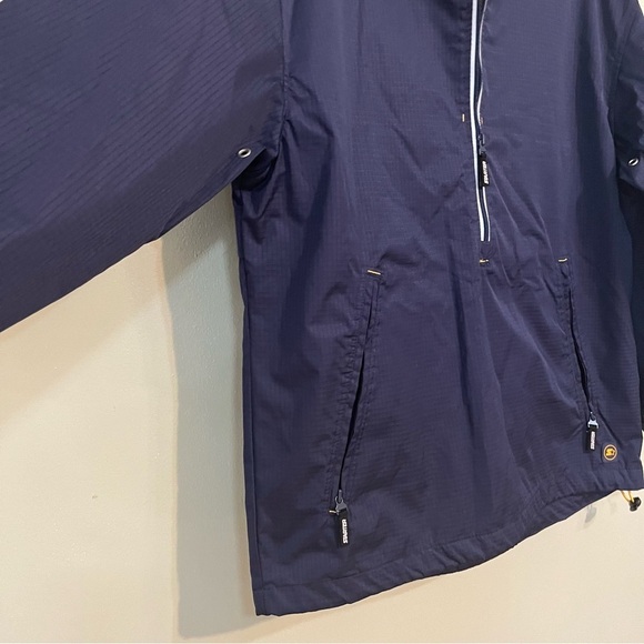 Vintage Starter Men’s 2/4 Zip Windbreaker Hoodie Jacket Blue M NWT - Picture 13 of 13